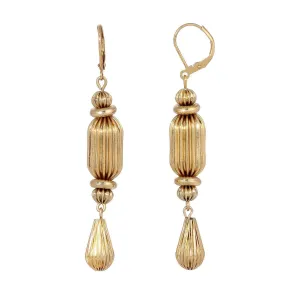 1928 Jewelry Gold Rondelle Glam Drop Dangling Earrings 1928 Jewelry