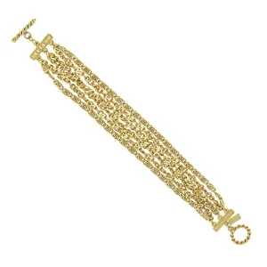 1928 Jewelry Gold Swag & Scroll Multi Chain Toggle Bracelet 1928 Jewelry