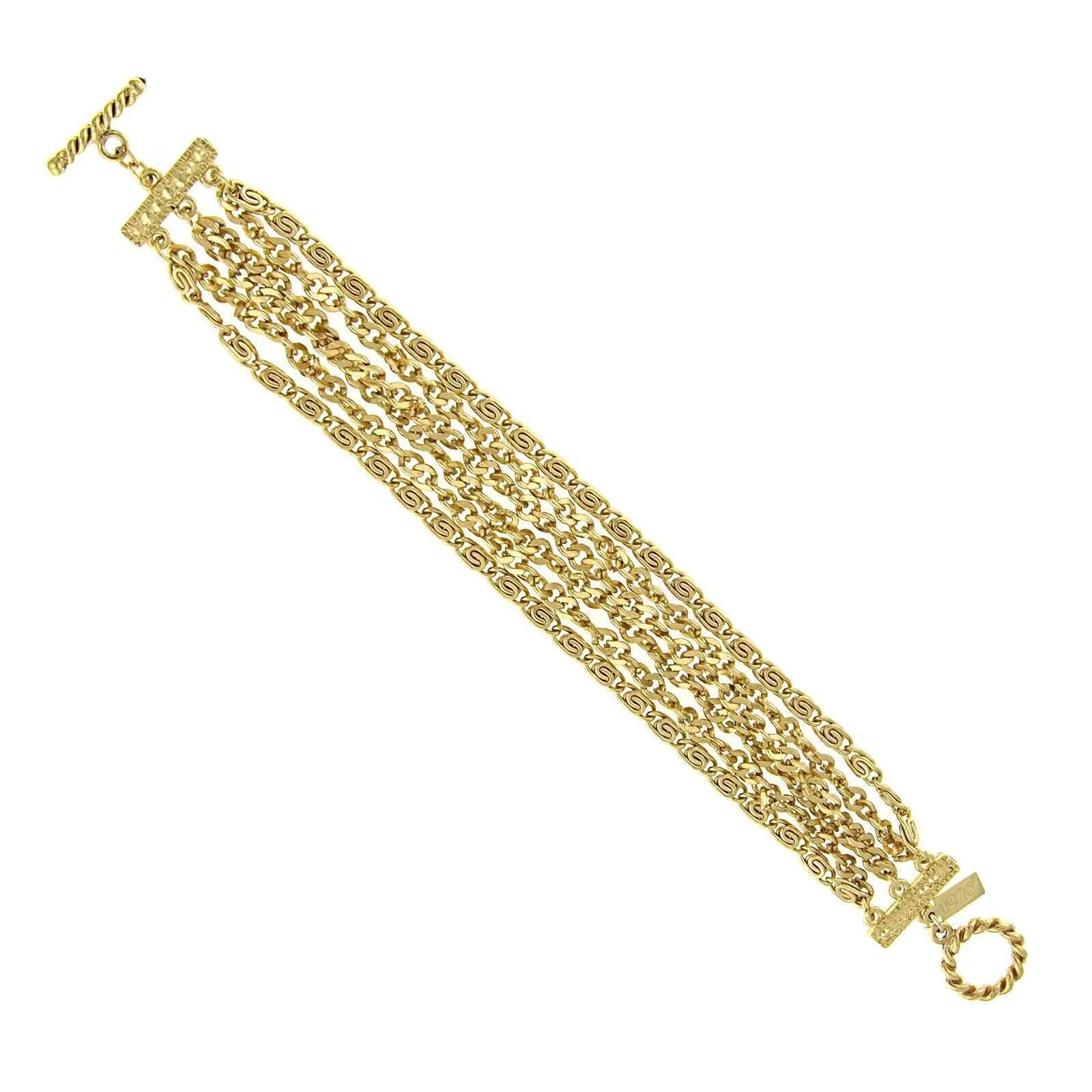 1928 Jewelry Gold Swag & Scroll Multi Chain Toggle Bracelet 1928 Jewelry