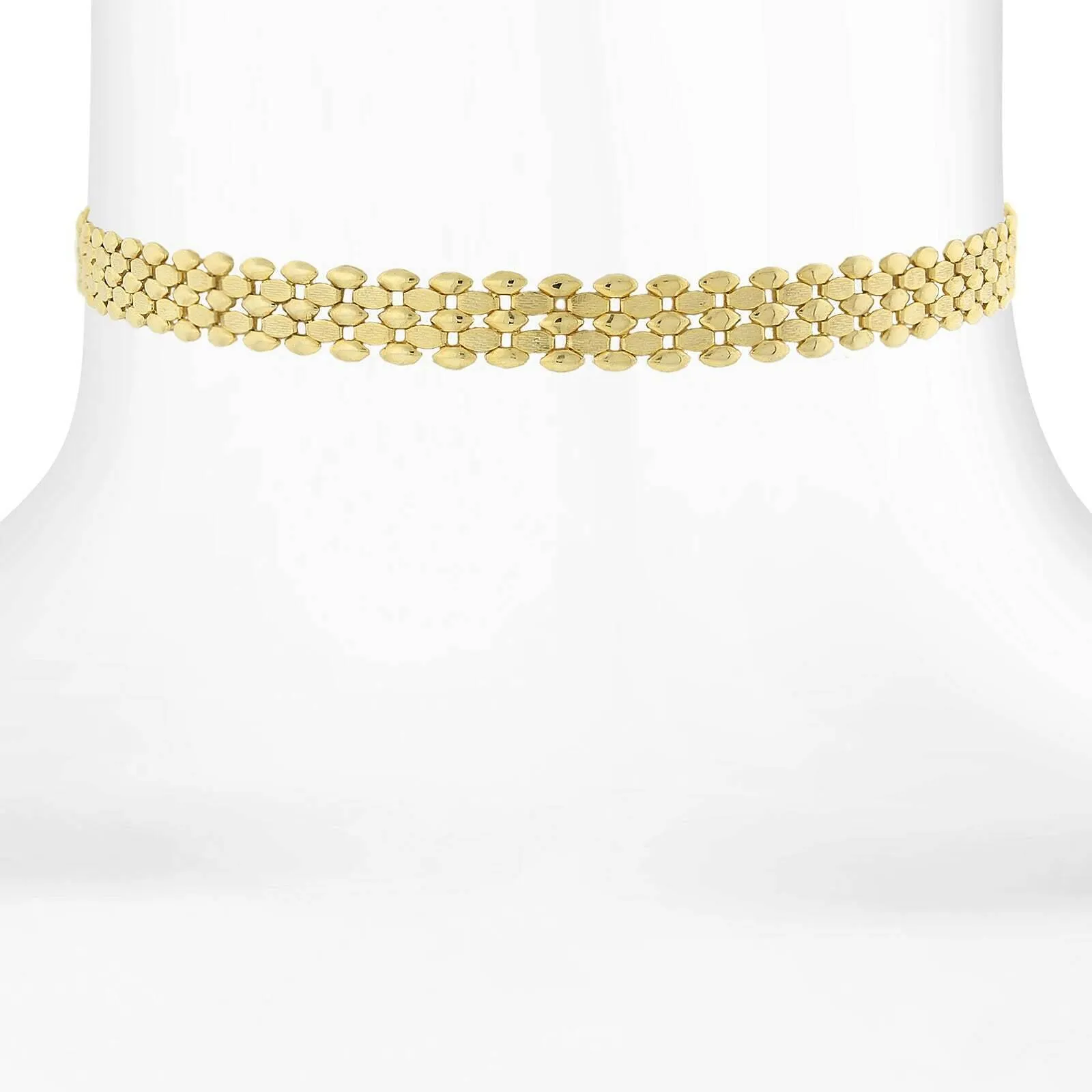 1928 Jewelry Gold Textured Chain Choker Necklace 12"   5" Extender 1928 Jewelry