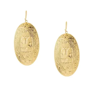 1928 Jewelry Gold-Tone Large Oval Drop Earrings 1928 Jewelry