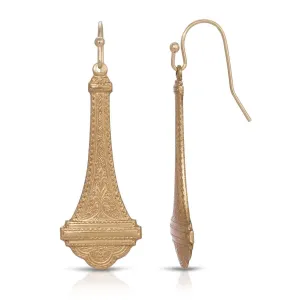 1928 Jewelry Gold Vine & Floral Bloom Tower Drop Earrings 1928 Jewelry
