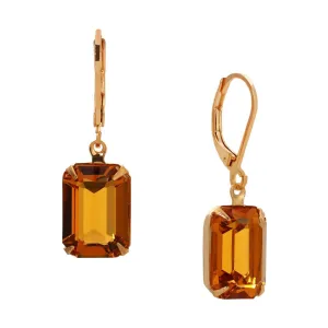 1928 Jewelry Golden Elegance Topaz Austrian Crystal Drop Earrings 1928 Jewelry