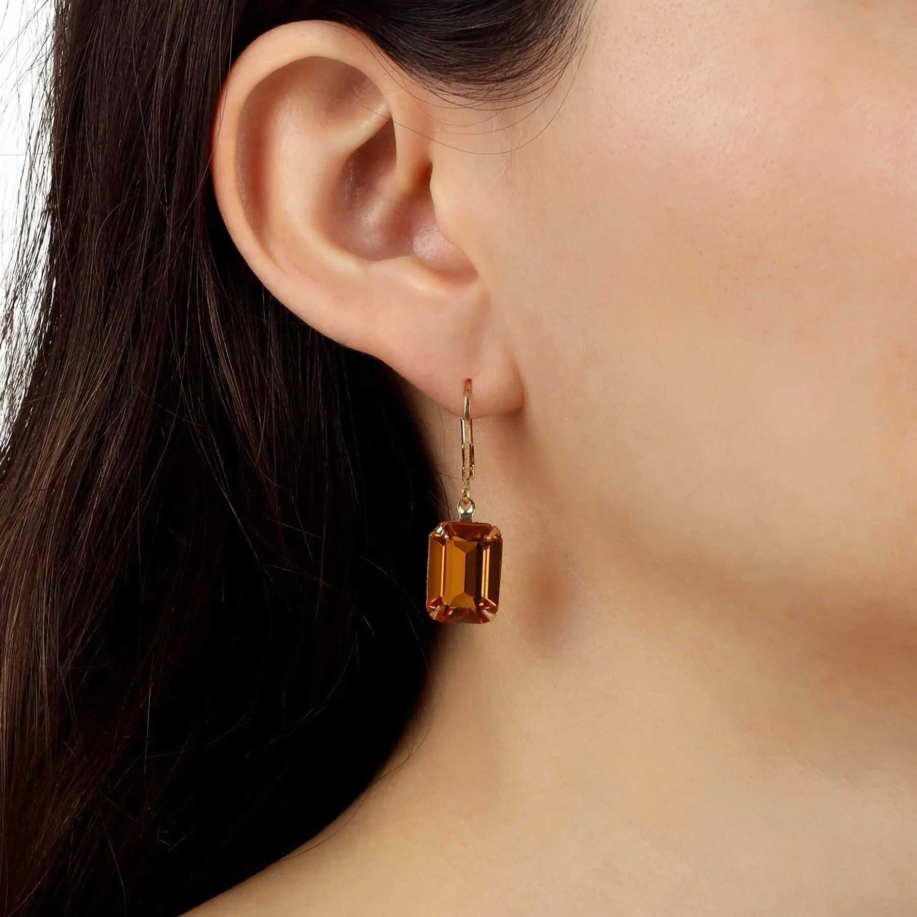 1928 Jewelry Golden Elegance Topaz Austrian Crystal Drop Earrings 1928 Jewelry