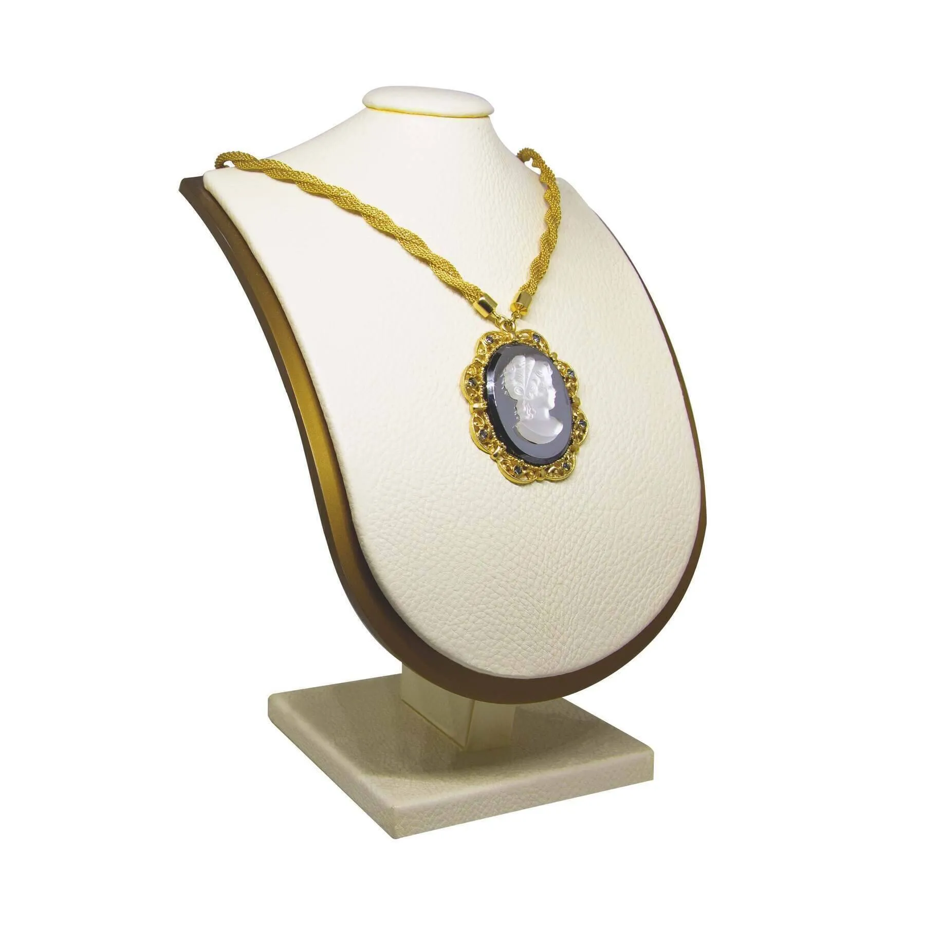 1928 Jewelry Golden Era Noir Et Clair Cameo Necklace 16"   3" Extension 1928 Jewelry