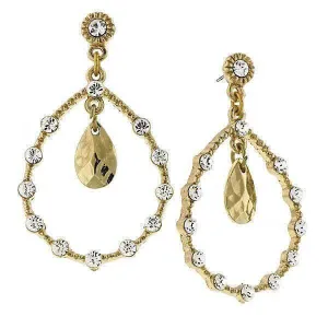 1928 Jewelry Golden Glitz Crystal Faceted Teardrop Earrings 1928 Jewelry