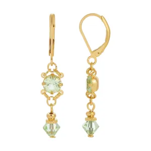 1928 Jewelry Goldene Opulenz European Crystal Drop Earrings 1928 Jewelry