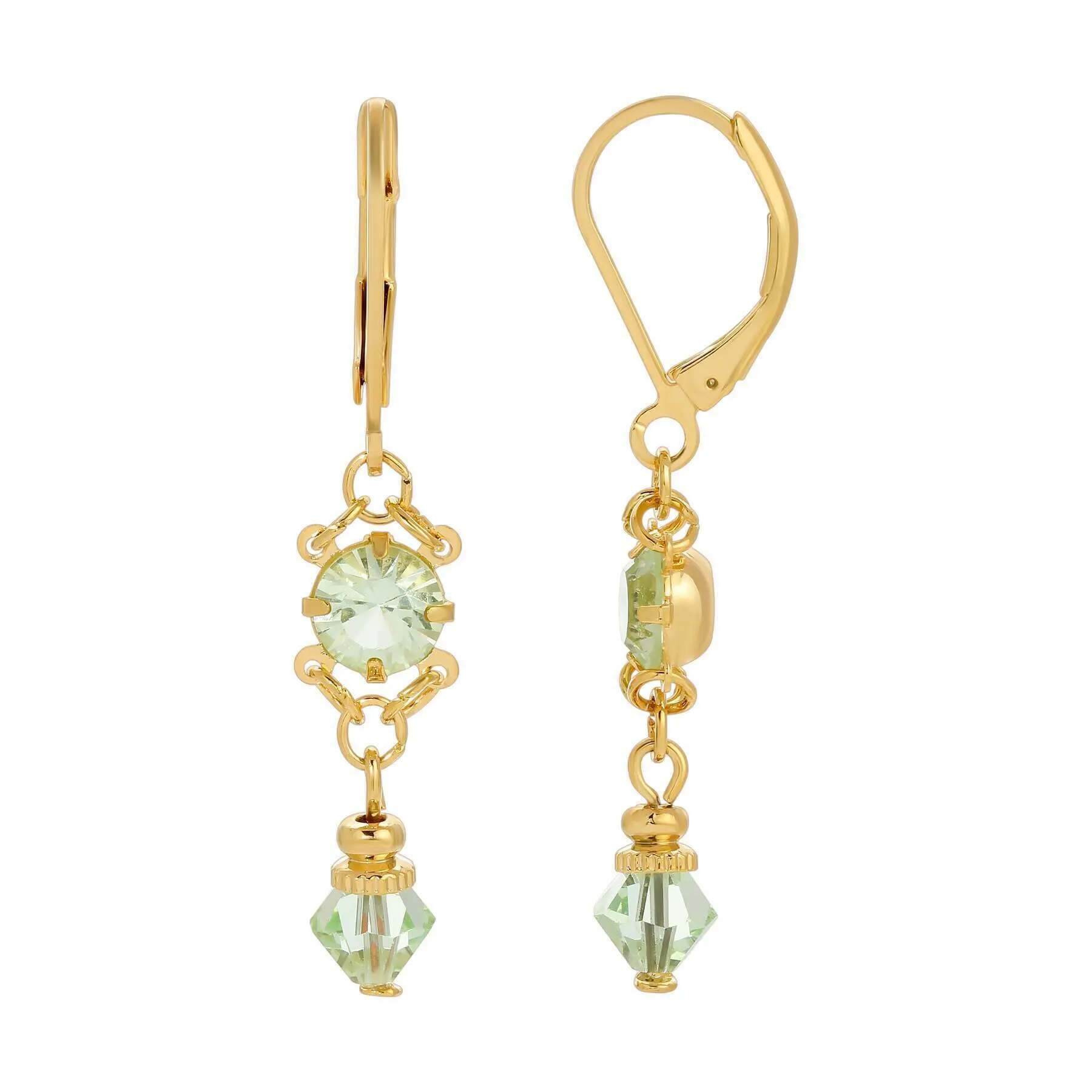 1928 Jewelry Goldene Opulenz European Crystal Drop Earrings 1928 Jewelry