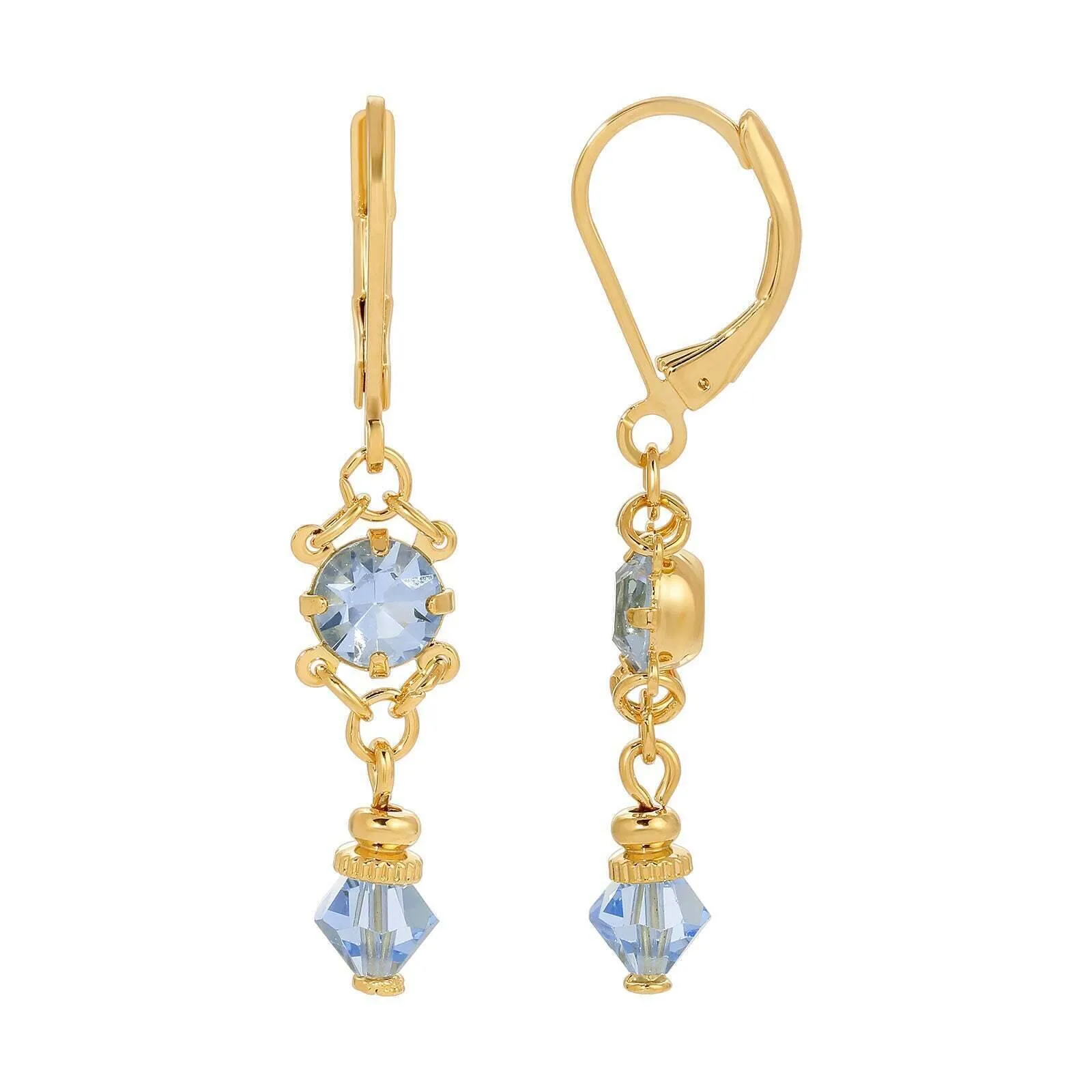 1928 Jewelry Goldene Opulenz European Crystal Drop Earrings 1928 Jewelry