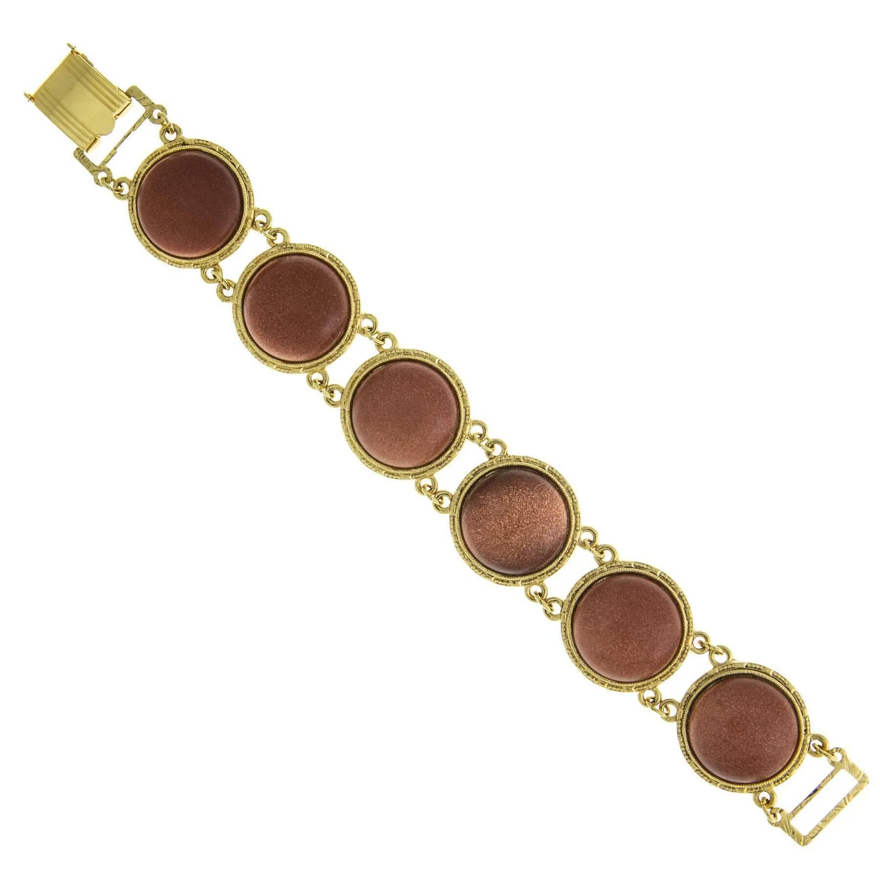 1928 Jewelry Goldstone Semi Precious Link Bracelet 1928 Jewelry