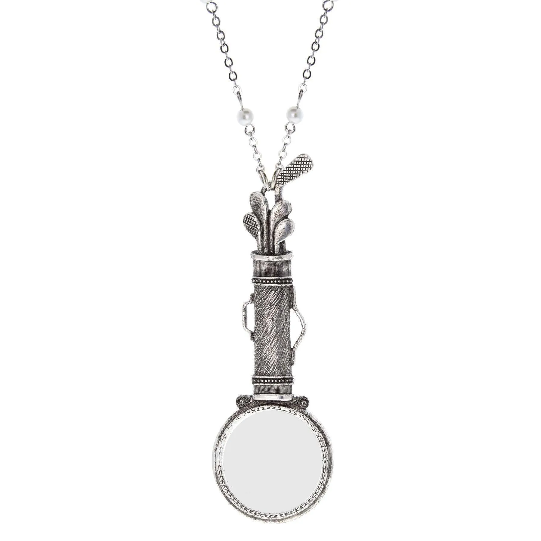 1928 Jewelry Golf Club Set Magnifying Glass Necklace 28" - Magnification Power: 1-2X 1928 Jewelry