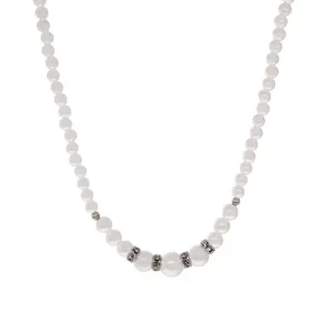 1928 Jewelry Graduated Faux Pearl Strand & Crystal Necklace 15"   3" Extension 1928 Jewelry