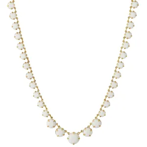 1928 Jewelry Graduated Round White Austrian Crystal Collar Necklace 16"   3" Extender 1928 Jewelry