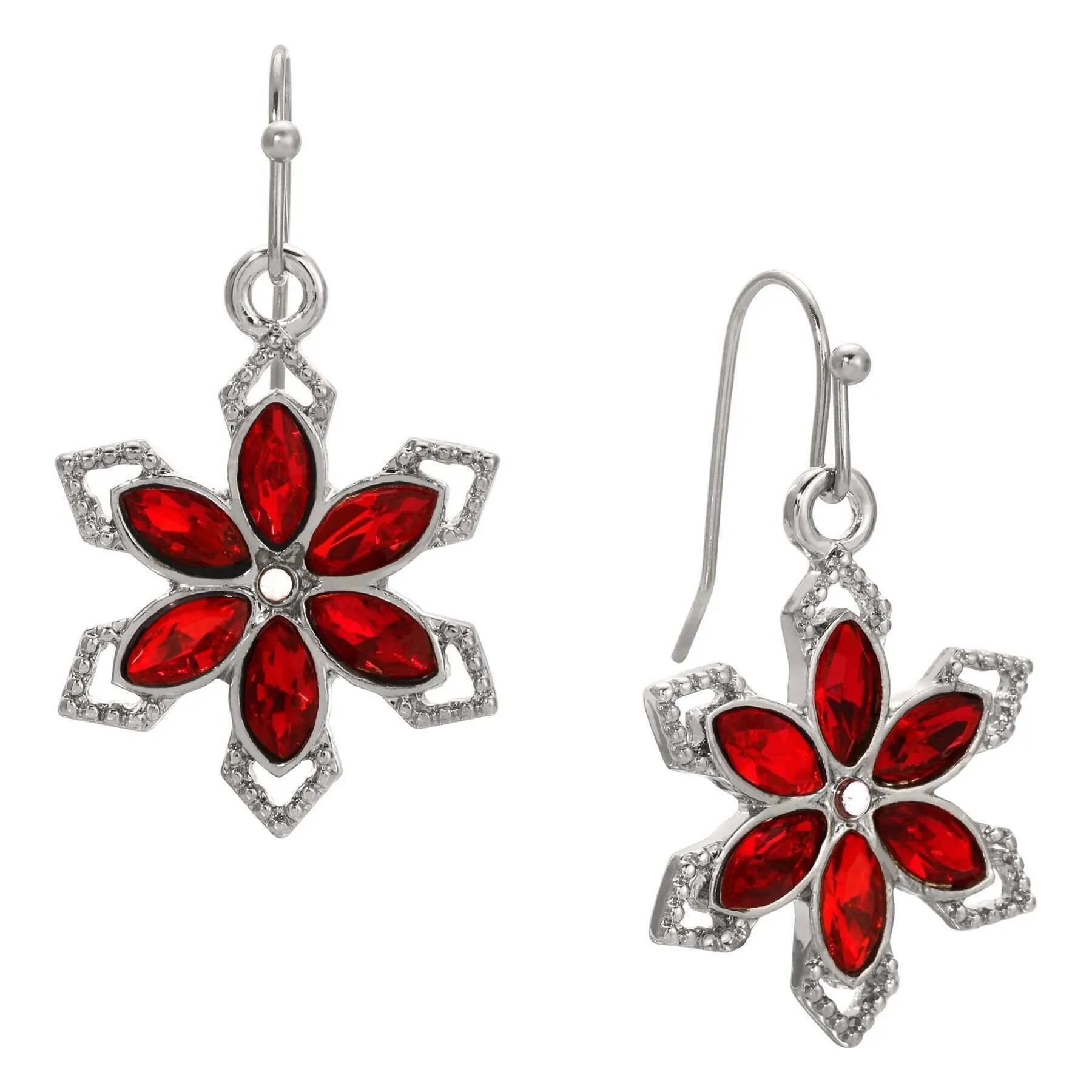 1928 Jewelry  Grande Crystal Snowflake Drop Earrings 1928 Jewelry