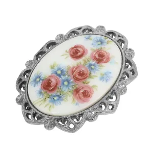 1928 Jewelry Grecian Windflowers & Roses Brooch 1928 Jewelry