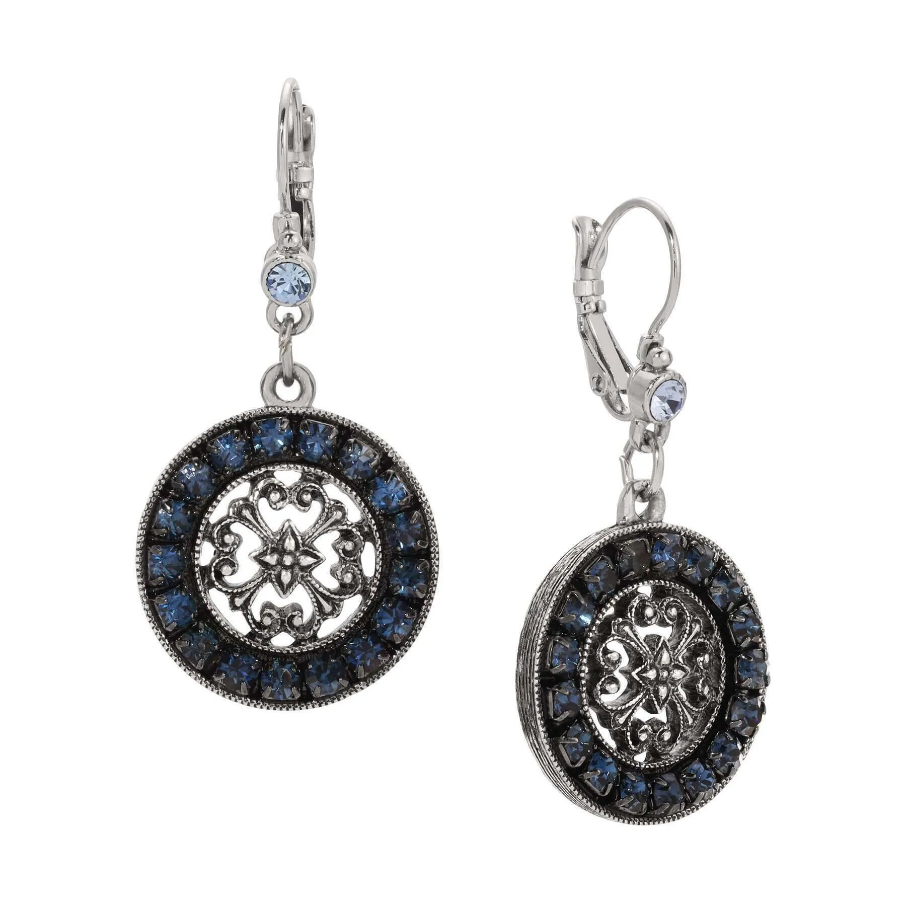 1928 Jewelry Hanauma Filigree Crystal Dangle Earrings 1928 Jewelry
