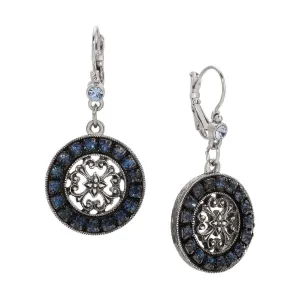 1928 Jewelry Hanauma Filigree Crystal Dangle Earrings 1928 Jewelry