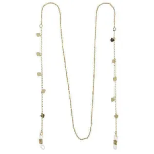 1928 Jewelry Heart Charms Eyeglass Holder Chain Necklace 32" 1928 Jewelry
