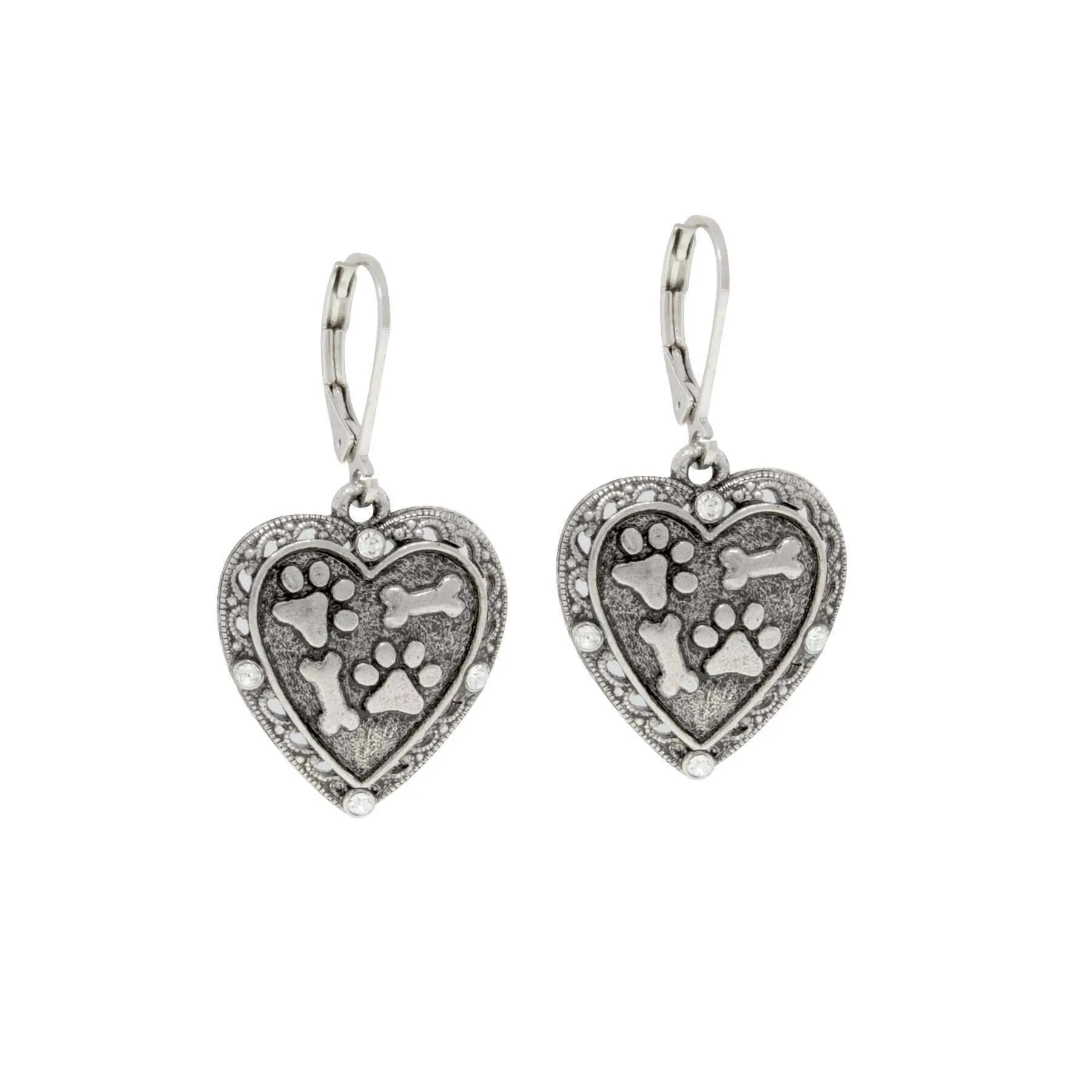 1928 Jewelry Heart Paws And Bones Drop Earrings 1928 Jewelry