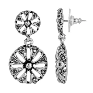 1928 Jewelry Hematite Color Accent Drop Earrings 1928 Jewelry