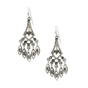 1928 Jewelry Hematite Color Chandelier Drop Earrings 1928 Jewelry