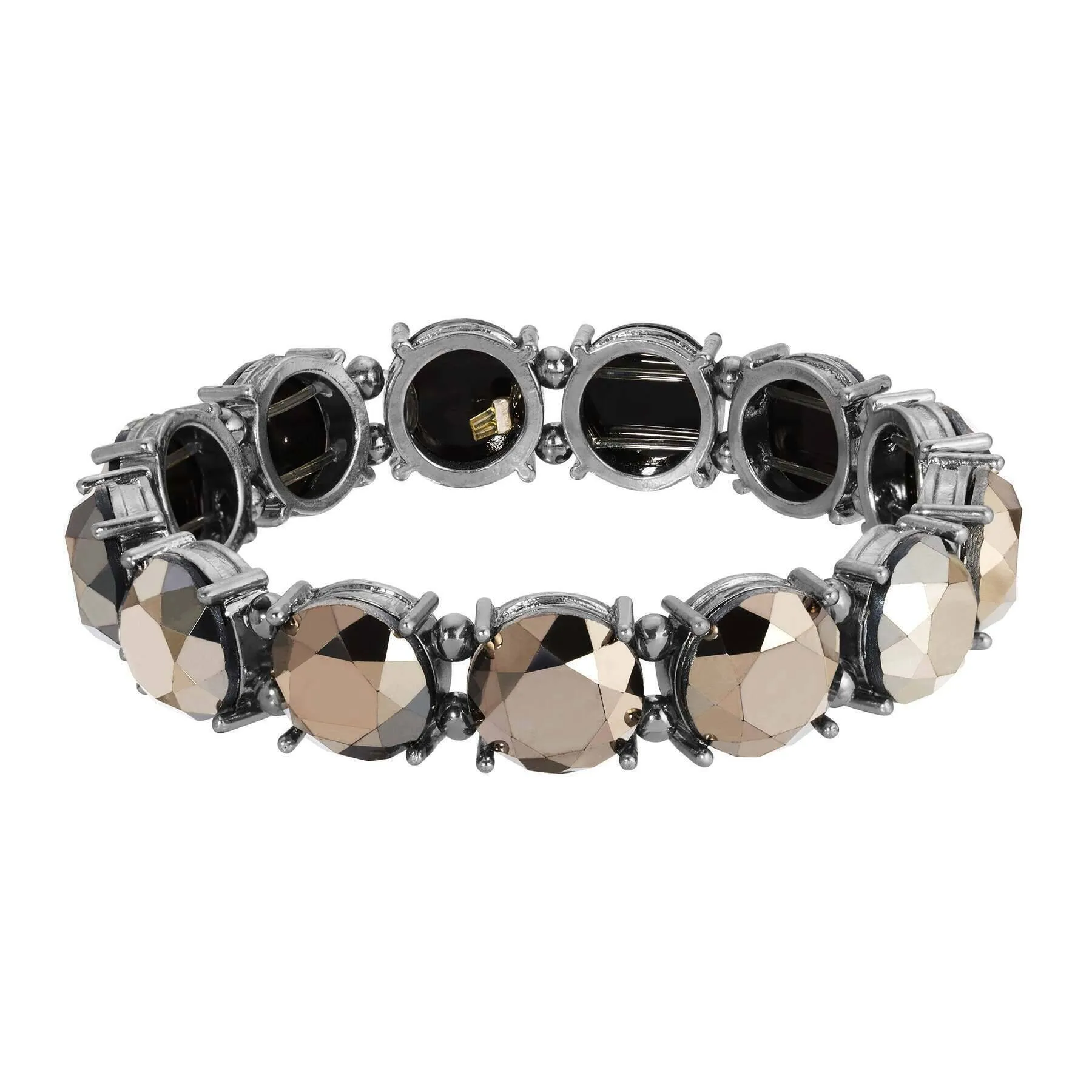 1928 Jewelry Hematite-Color Stone Stretch Bracelet 1928 Jewelry