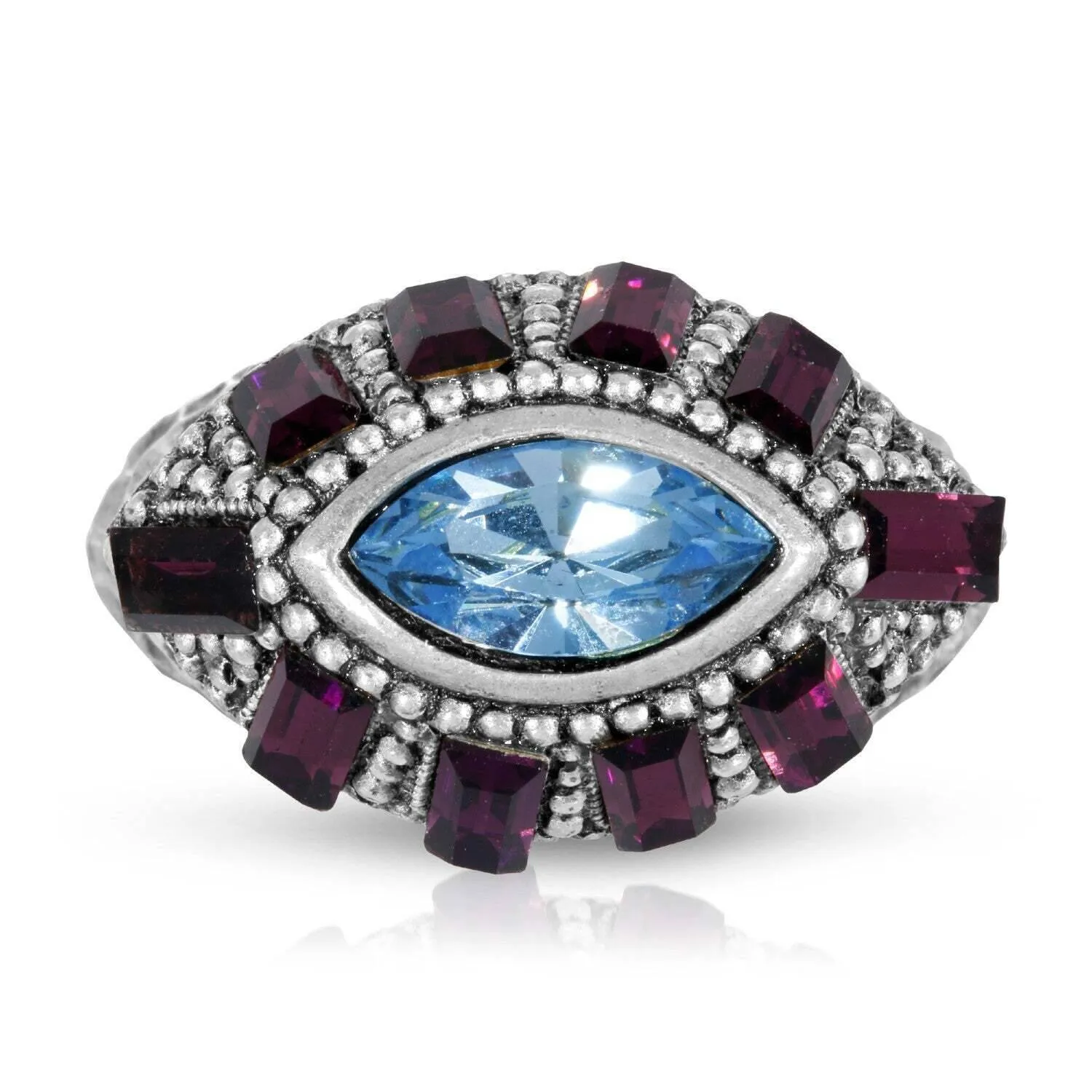 1928 Jewelry Honora Hammered Purple & Light Sapphire Crystal Ring 1928 Jewelry
