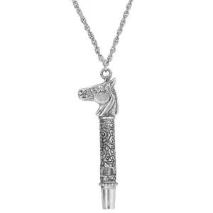 1928 Jewelry Horse Head Whistle Necklace 30" 1928 Jewelry