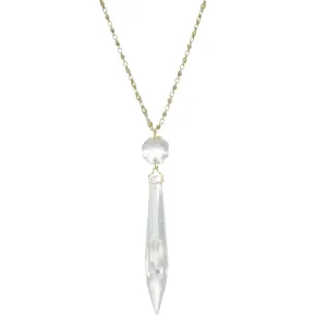 1928 Jewelry Icicle Dreams Crystal Pendant Necklace 30" 1928 Jewelry
