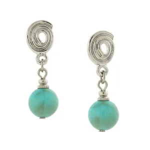 1928 Jewelry Imitation Turquoise Bead Drop Earrings 1928 Jewelry