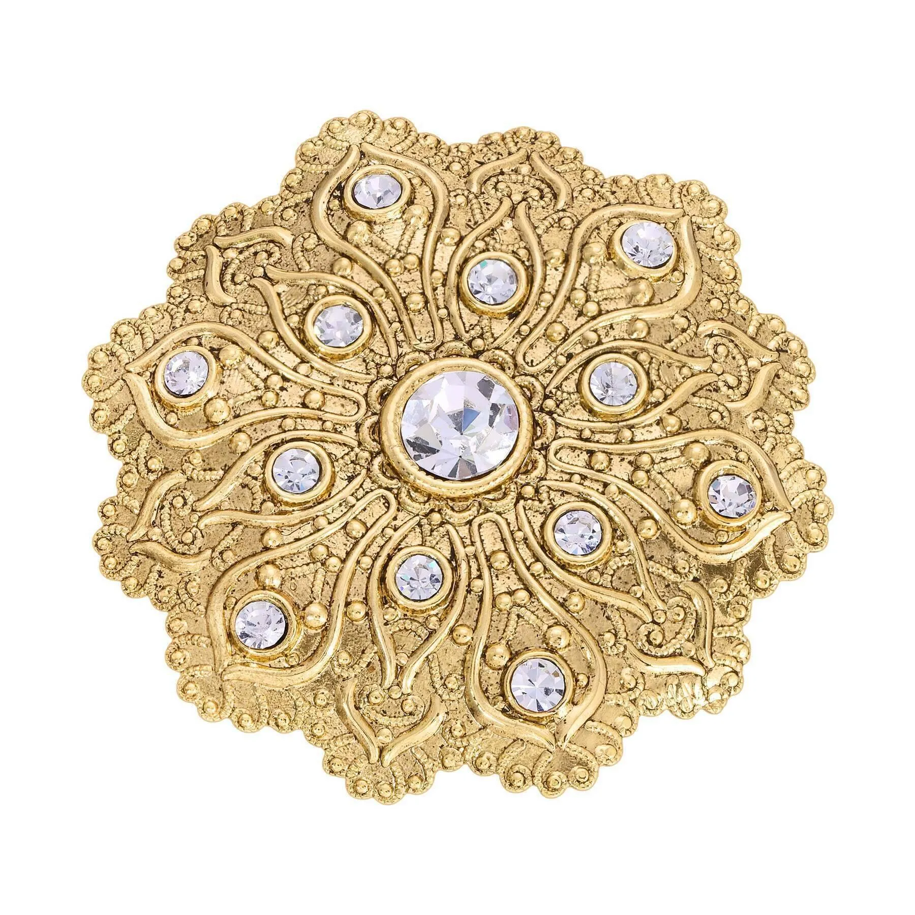 1928 Jewelry Imperial Flower Crystal Brooch 1928 Jewelry