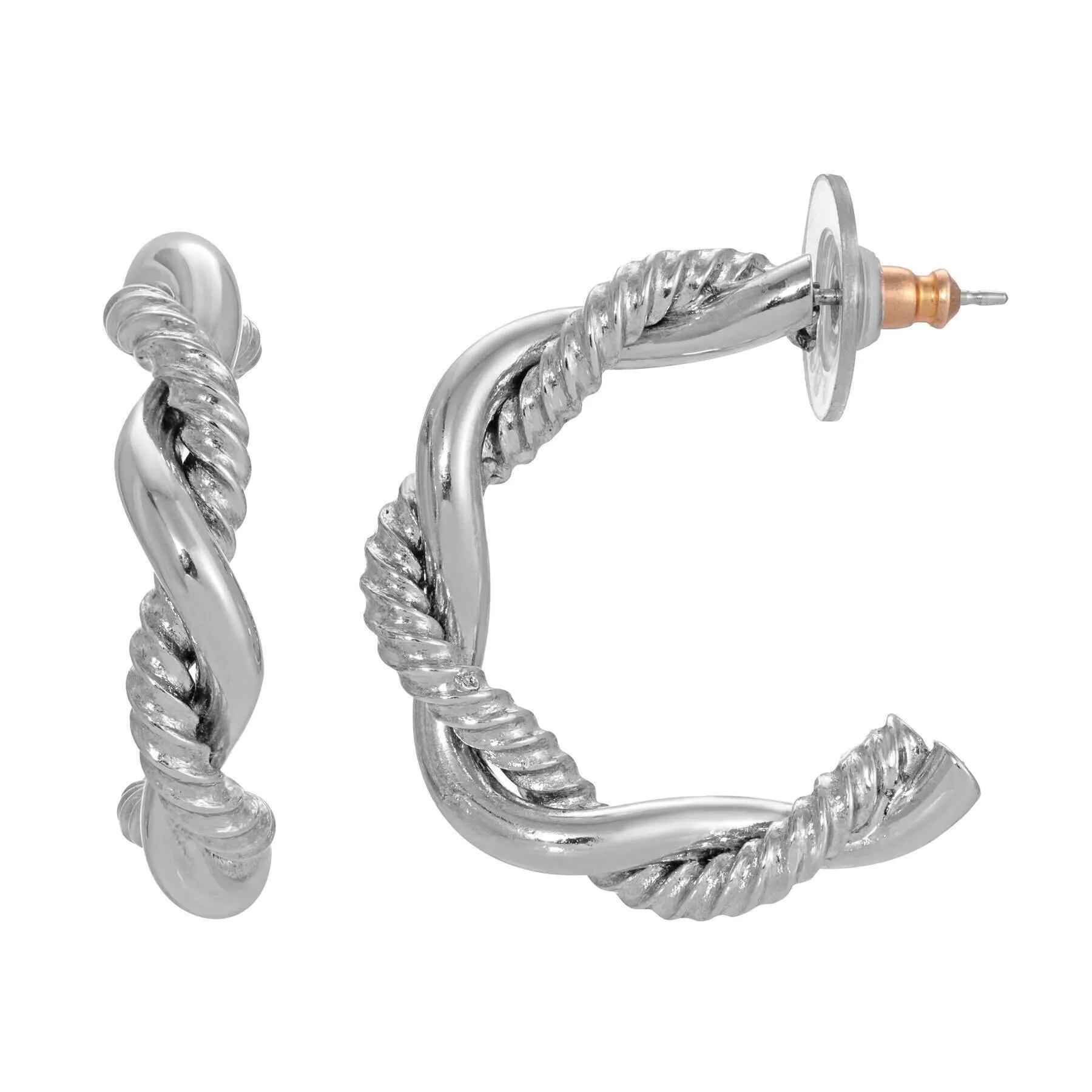 1928 Jewelry Interlacciato Hoop Post Earrings 1928 Jewelry