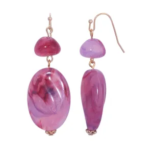 1928 Jewelry Irregular Milk Amethyst Beaded Dangling Earrings 1928 Jewelry