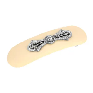 1928 Jewelry Ivory Color Filigree With Crystal Accent Hair Clip 1928 Jewelry