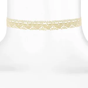 1928 Jewelry Ivory Lace Choker Necklace 12"   5" Extender 1928 Jewelry