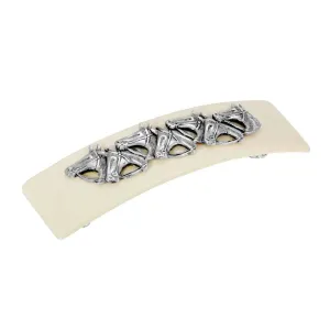 1928 Jewelry Ivory Racing Horses Hair Barrette 1928 Jewelry