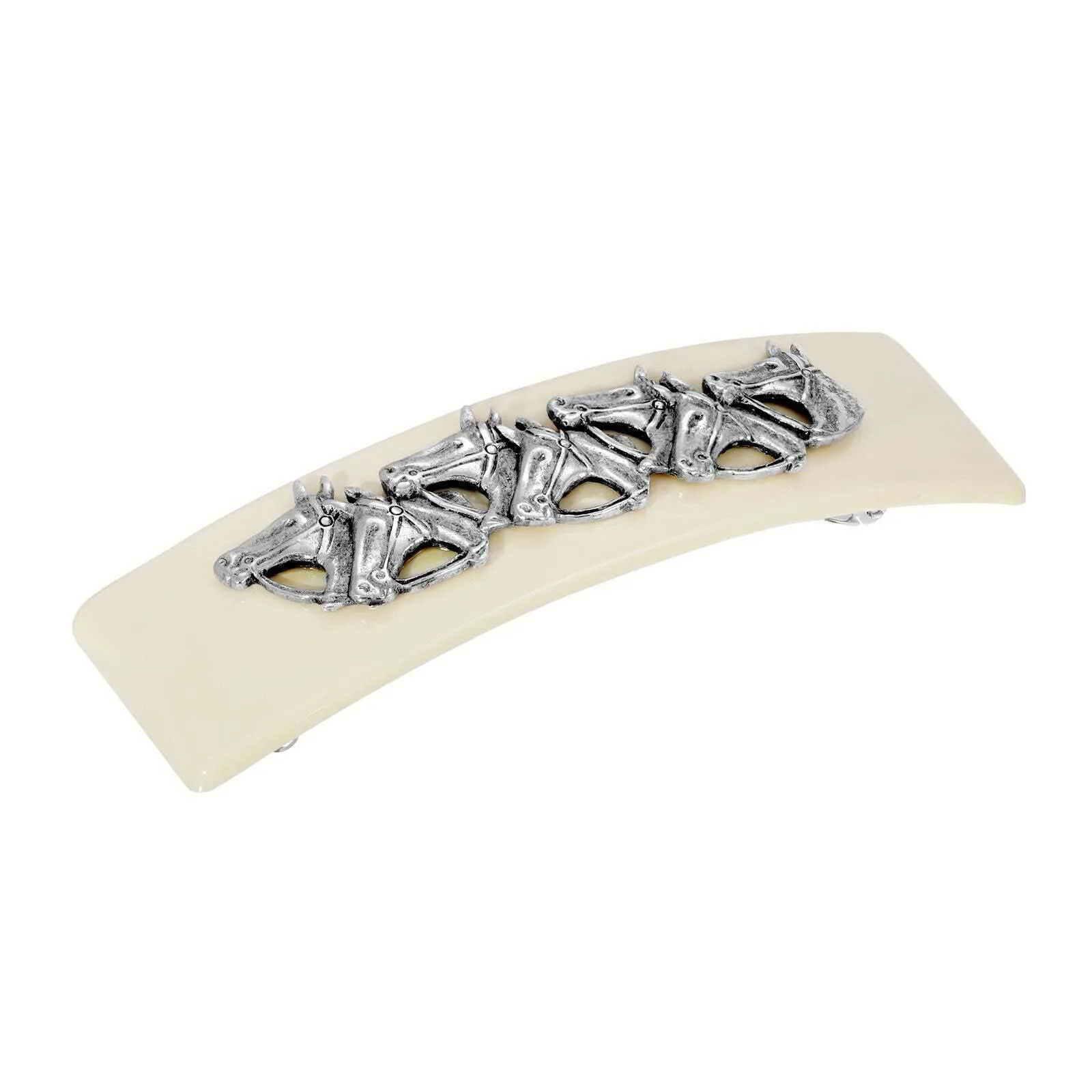 1928 Jewelry Ivory Racing Horses Hair Barrette 1928 Jewelry