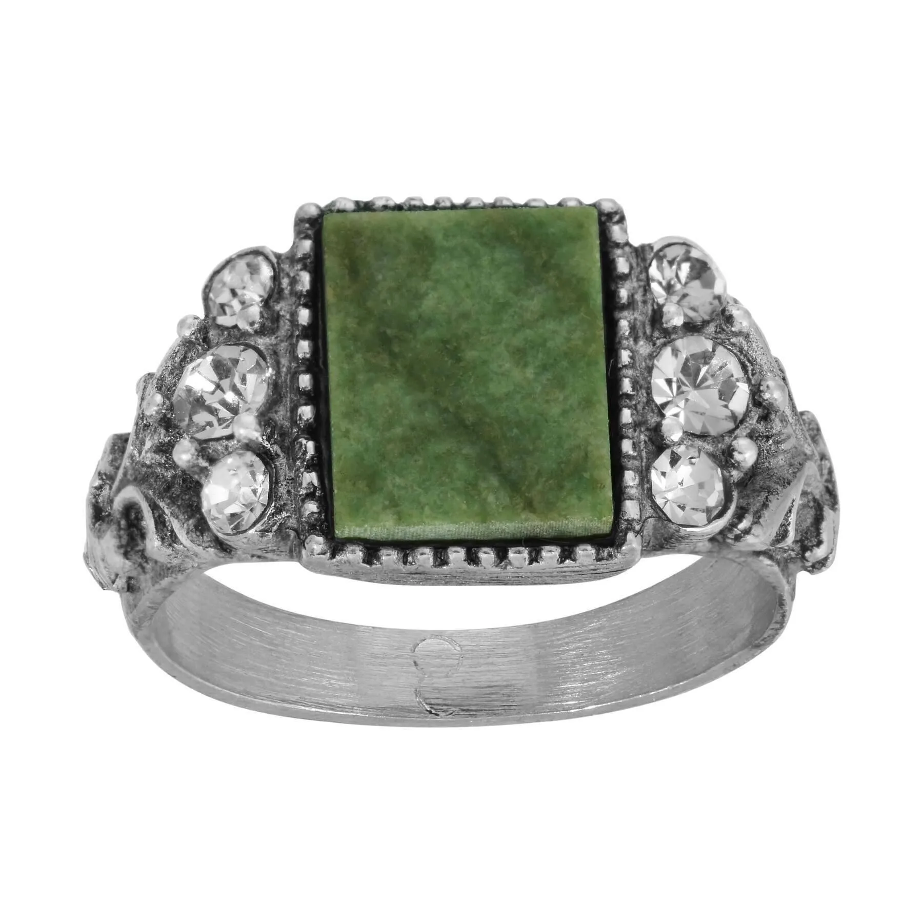 1928 Jewelry Jade Gemstone Crystal Accent Ring 1928 Jewelry