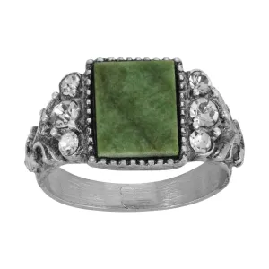 1928 Jewelry Jade Gemstone Crystal Accent Ring 1928 Jewelry