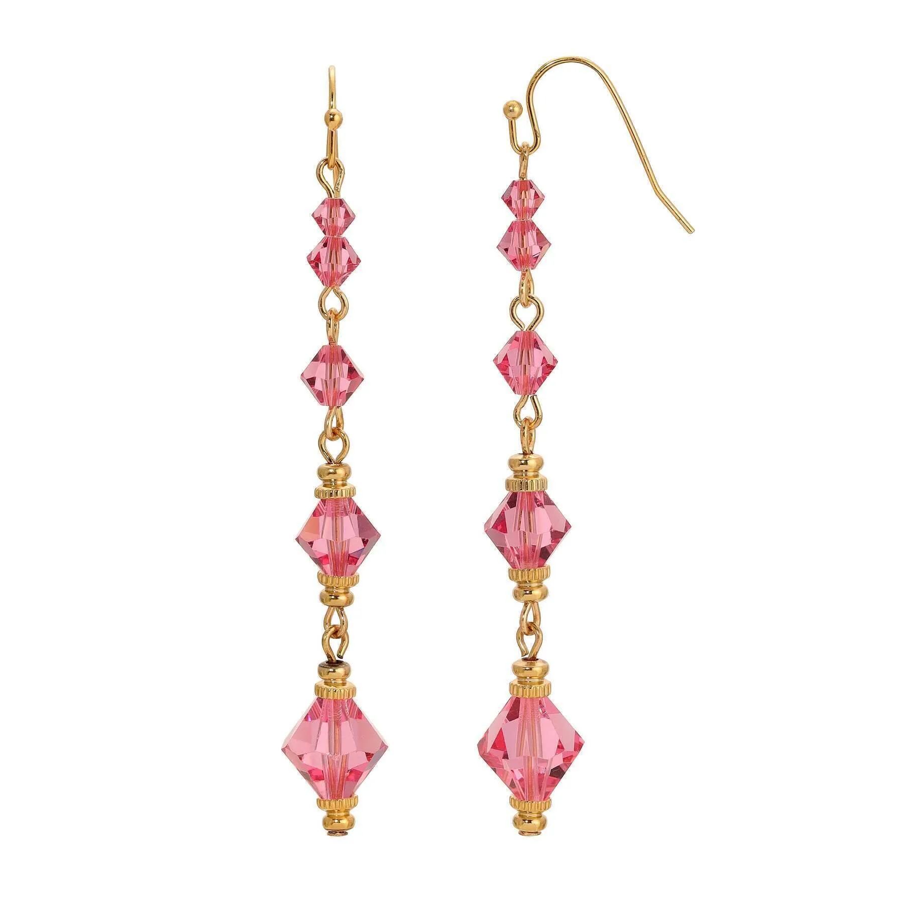 1928 Jewelry Jaipur Graduated Pink Austrian Crystal Dangle Earrings 1928 Jewelry