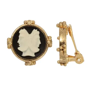 1928 Jewelry Janus Cameo Clip On Earring 1928 Jewelry