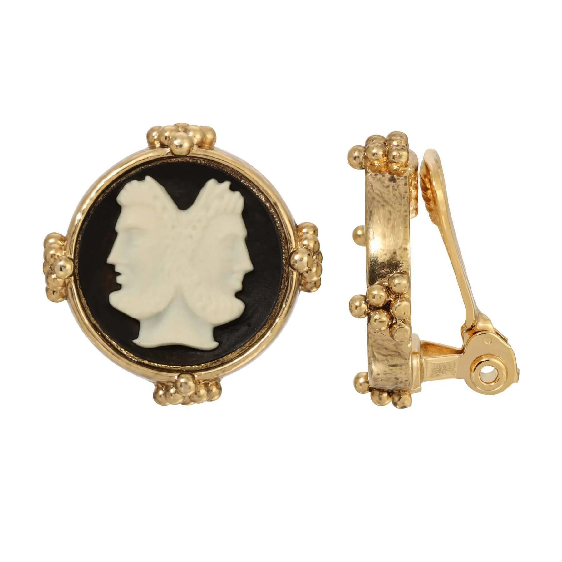 1928 Jewelry Janus Cameo Clip On Earring 1928 Jewelry