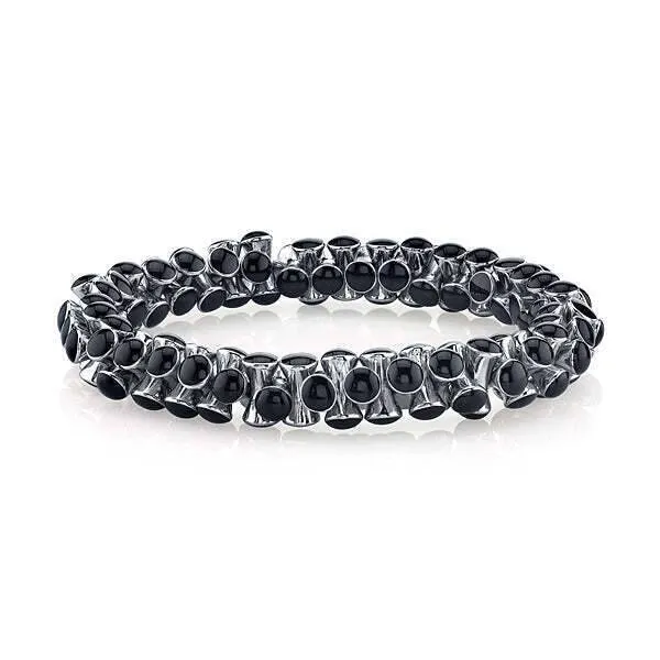 1928 Jewelry Jet Black Enamel Beaded Stretch Bracelet 1928 Jewelry