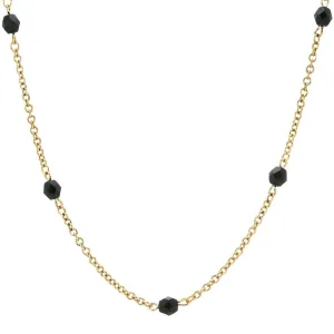 1928 Jewelry Jet Black Faceted Glass Beaded Necklace 32 1928 Jewelry