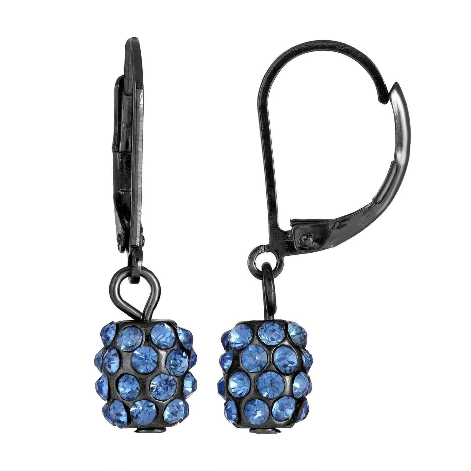 1928 Jewelry Jet Black Light Sapphire Crystal Fireball Drop Earrings 1928 Jewelry