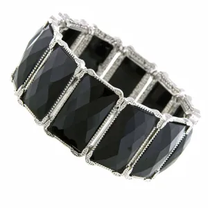 1928 Jewelry Jet Rectangle Stretch Bracelet 1928 Jewelry