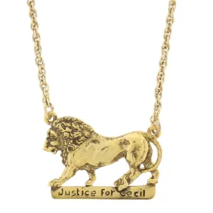1928 Jewelry Justice For Cecil The Lion Pendant Necklace 16"   3" Extender 1928 Jewelry