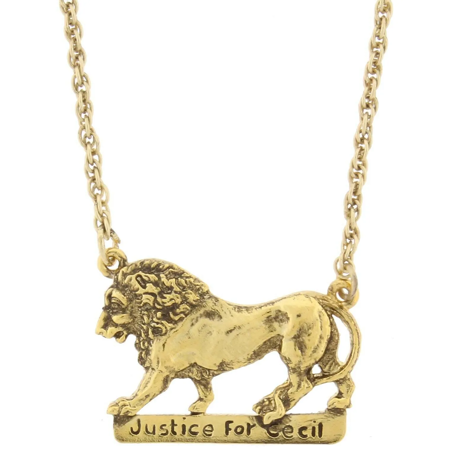 1928 Jewelry Justice For Cecil The Lion Pendant Necklace 16"   3" Extender 1928 Jewelry