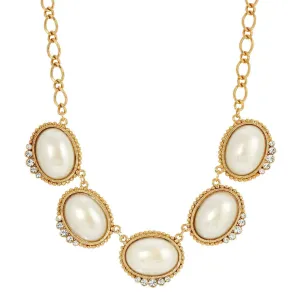 1928 Jewelry Kaia White Faux Pearl Crystal Drop Necklace 16"   3" Extension 1928 Jewelry