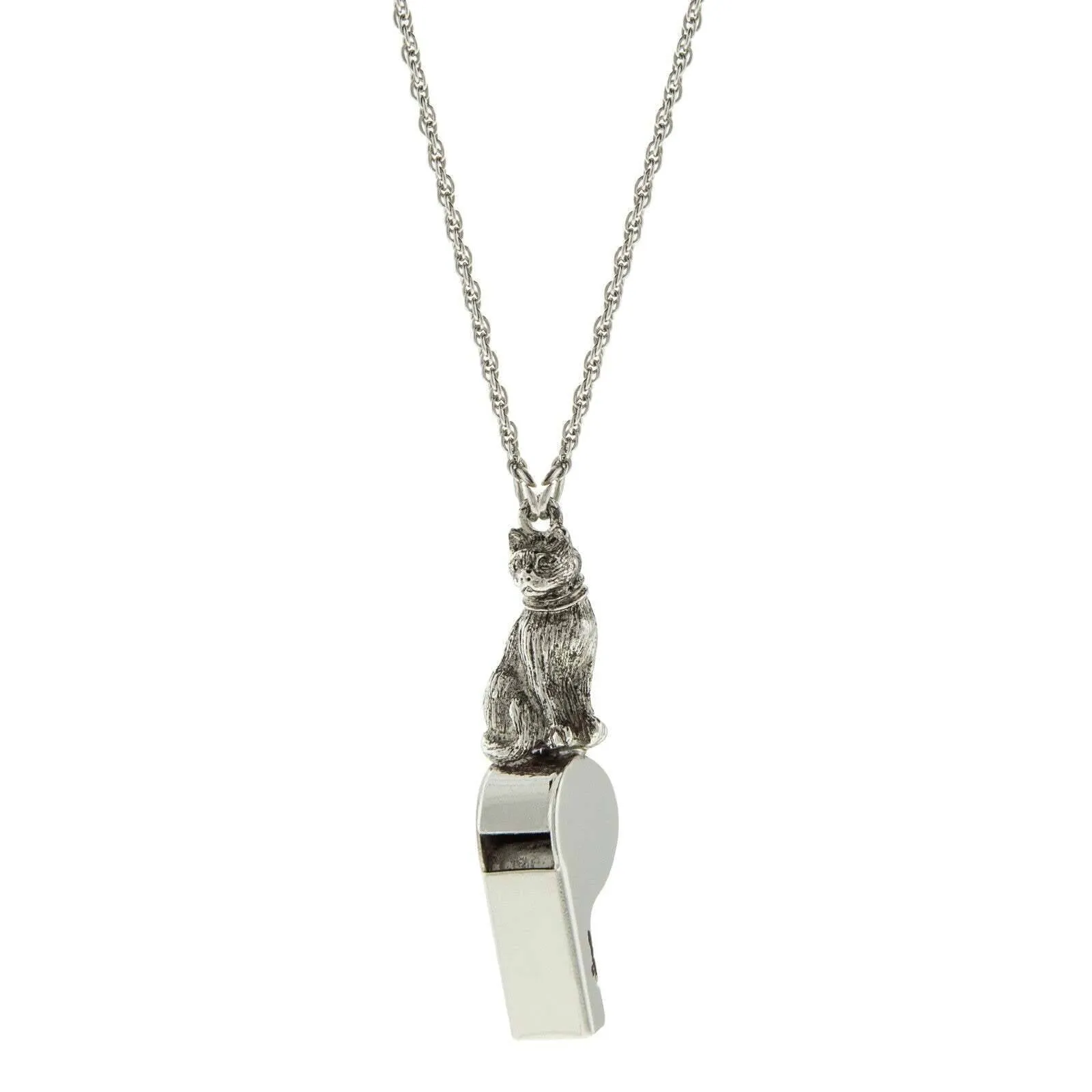 1928 Jewelry Kitty Cat Pendant Whistle Necklace 28" 1928 Jewelry
